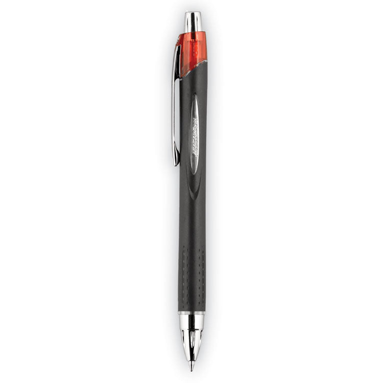 Jetstream Retractable Hybrid Gel Pen, Bold 1 mm, Red Ink, Black/Silver/Red Barrel, Dozen (UBC73834) 1 Dozen