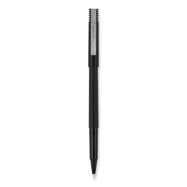 uniball® Roller Ball Pen, Stick, Extra-Fine 0.5 mm, Black Ink, Black Matte Barrel, Dozen (UBC60151) 1 Dozen