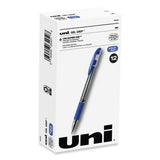 uniball® Signo GRIP Gel Pen, Stick, Medium 0.7 mm, Blue Ink, Clear/Blue/Silver Barrel, Dozen (UBC65451) 1 Dozen