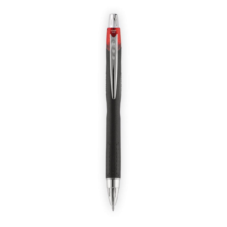 Jetstream Retractable Hybrid Gel Pen, Bold 1 mm, Red Ink, Black/Silver/Red Barrel, Dozen (UBC73834) 1 Dozen