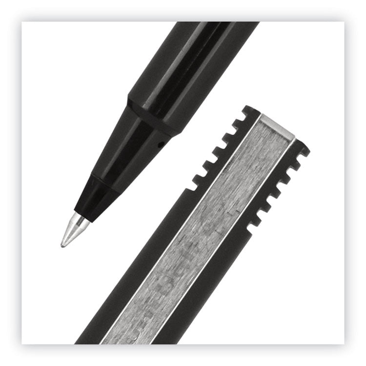 uniball® Roller Ball Pen, Stick, Extra-Fine 0.5 mm, Black Ink, Black Matte Barrel, Dozen (UBC60151) 1 Dozen