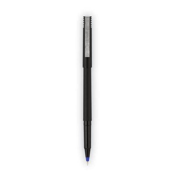 uniball® Roller Ball Pen, Stick, Extra-Fine 0.5 mm, Blue Ink, Black/Blue Barrel, 72/Pack (UBC2013566) Pack of 72