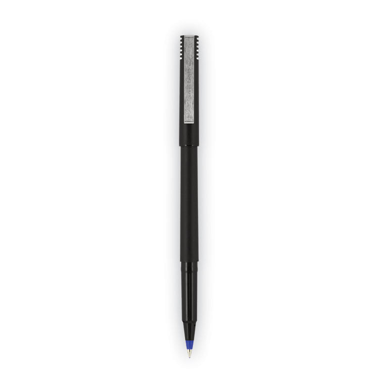 uniball® Roller Ball Pen, Stick, Extra-Fine 0.5 mm, Blue Ink, Black/Blue Barrel, 72/Pack (UBC2013566) Pack of 72