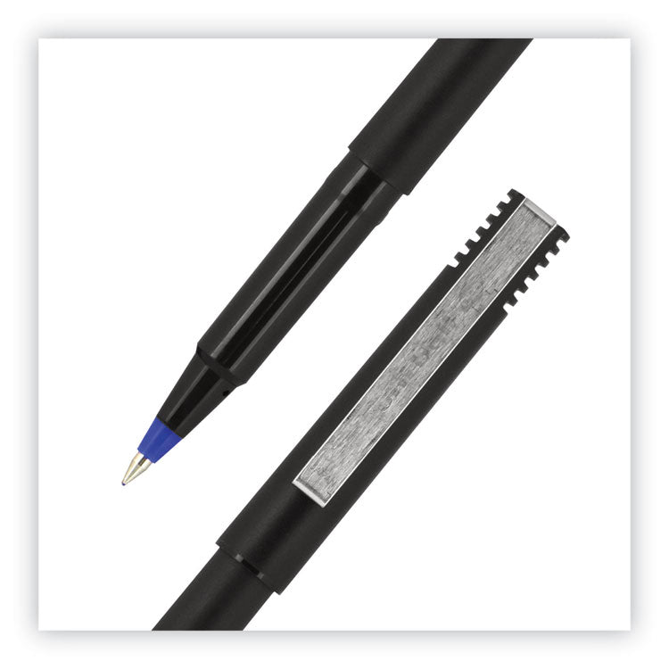uniball® Roller Ball Pen, Stick, Extra-Fine 0.5 mm, Blue Ink, Black/Blue Barrel, 72/Pack (UBC2013566) Pack of 72