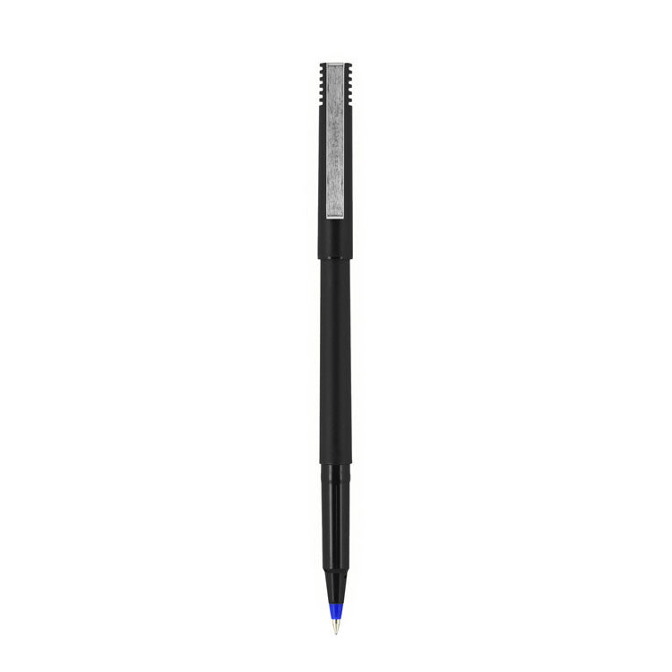 uniball® Roller Ball Pen, Stick, Extra-Fine 0.5 mm, Blue Ink, Black/Blue Barrel, Dozen (UBC60153) 1 Dozen