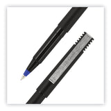 uniball® Roller Ball Pen, Stick, Extra-Fine 0.5 mm, Blue Ink, Black/Blue Barrel, Dozen (UBC60153) 1 Dozen