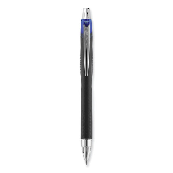 uniball® Jetstream Retractable Hybrid Gel Pen, Bold 1 mm, Blue Ink, Black/Silver/Blue Barrel (UBC73833)