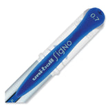 uniball® Signo GRIP Gel Pen, Stick, Medium 0.7 mm, Blue Ink, Clear/Blue/Silver Barrel, Dozen (UBC65451) 1 Dozen