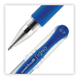 uniball® Signo GRIP Gel Pen, Stick, Medium 0.7 mm, Blue Ink, Clear/Blue/Silver Barrel, Dozen (UBC65451) 1 Dozen
