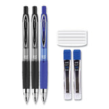 uniball® 207 Mechanical Pencils with Tube of Lead/Erasers, 0.7 mm, HB (#2), Black Lead, Assorted Barrel Colors, 3 Pencils/Set (UBC70139) Each