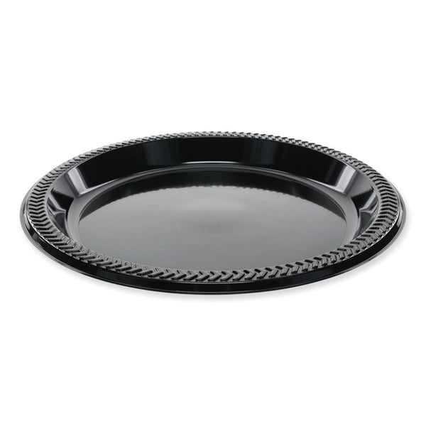 Pactiv Evergreen Meadoware Impact Plastic Dinnerware, Plate, 8.9" dia, Black, 400/Carton (PCTYMI9E)
