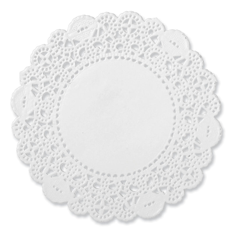 AmerCareRoyal® Lace Doilies, Round, 4", White, 10,000/Carton (RPPLD4) Case of 10000