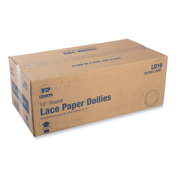 Lace Doilies, Round, 10", White, 5,000/Carton (RPPLD10) Case of 5000