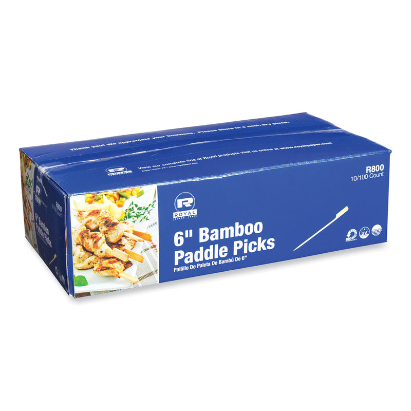 Bamboo Paddle Picks, 6", Natural, 1,000/Carton (RPPR800) Case of 1000