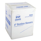 Bamboo Skewers, Paper, 4", Natural, 19,200/Carton (RPPR804) Case of 19200