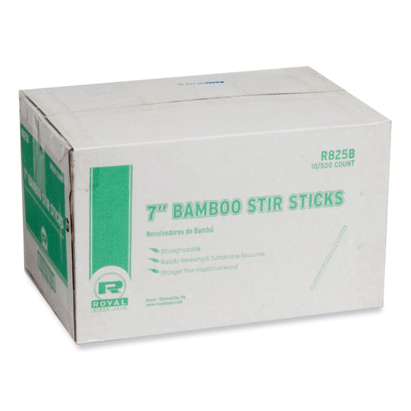 Bamboo Stir Sticks, 7" Natural, 5,000/Carton (RPPR825B) Case of 5000