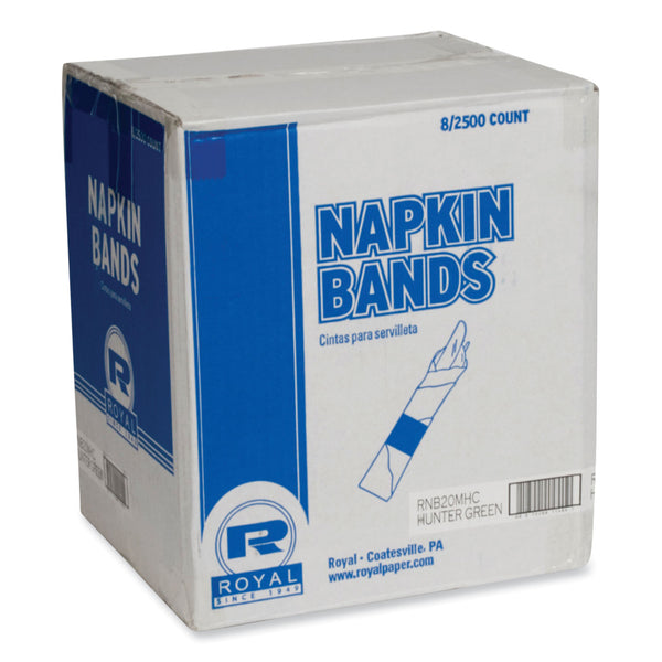 Napkin Bands, Hunter Green, 1.5", 2,500/Pack, 8 Packs/Carton (RPPRNB20MHC) Case of 20000