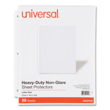 Universal® Top-Load Poly Sheet Protectors, Heavy Gauge, Nonglare, Clear 50/Pack (UNV21129)