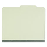 Universal® Four-Section Pressboard Classification Folders, 2" Expansion, 1 Divider, 4 Fasteners, Letter Size, Green Exterior, 10/Box (UNV10251) Each