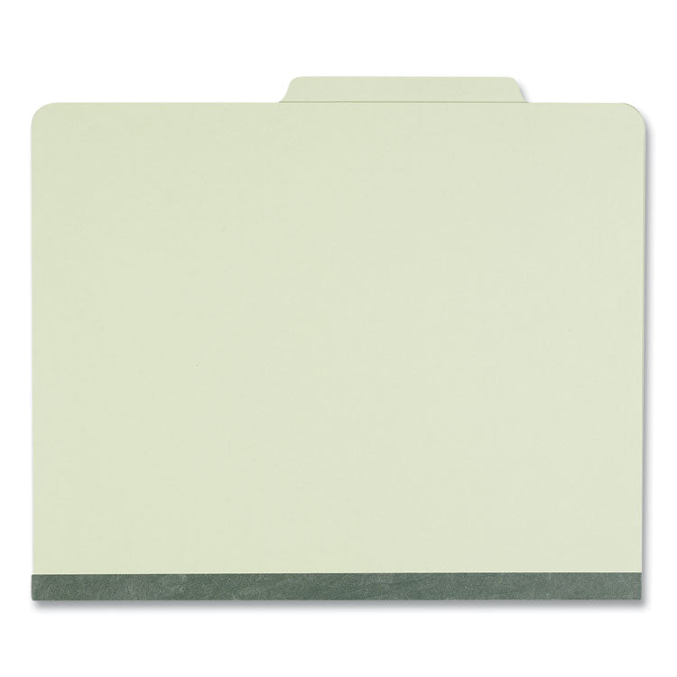 Universal® Four-Section Pressboard Classification Folders, 2" Expansion, 1 Divider, 4 Fasteners, Letter Size, Green Exterior, 10/Box (UNV10251) Each