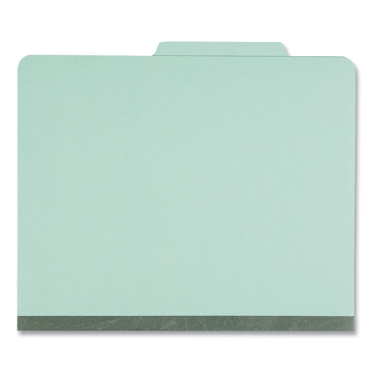 Universal® Six-Section Classification Folders, Heavy-Duty Pressboard Cover, 2 Dividers, 6 Fasteners, Letter Size, Light Green, 20/Box (UNV10407) Box of 20