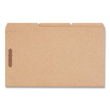 Universal® Reinforced Top Tab Fastener Folders, 0.75" Expansion, 2 Fasteners, Legal Size, Brown Kraft Exterior, 50/Box (UNV10412) Box of 50