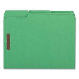 Universal® Deluxe Reinforced Top Tab Fastener Folders, 0.75" Expansion, 2 Fasteners, Letter Size, Green Exterior, 50/Box (UNV13522) Box of 50