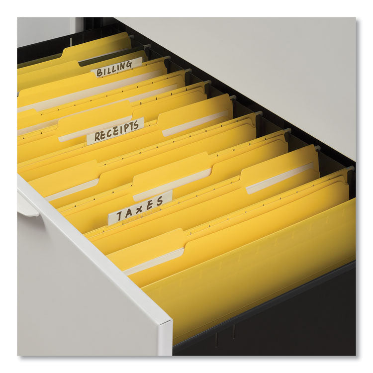 Universal® Deluxe Reinforced Top Tab Fastener Folders, 0.75" Expansion, 2 Fasteners, Legal Size, Yellow Exterior, 50/Box (UNV13528)