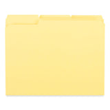 Universal® Reinforced Top-Tab File Folders, 1/3-Cut Tabs: Assorted, Letter Size, 1" Expansion, Yellow, 100/Box (UNV16164) Box of 100