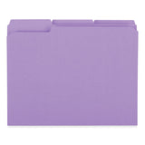 Universal® Reinforced Top-Tab File Folders, 1/3-Cut Tabs: Assorted, Letter Size, 1" Expansion, Violet, 100/Box (UNV16165) Box of 100