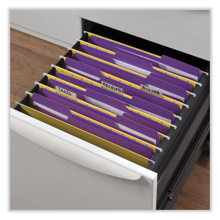 Universal® Reinforced Top-Tab File Folders, 1/3-Cut Tabs: Assorted, Letter Size, 1" Expansion, Violet, 100/Box (UNV16165) Box of 100