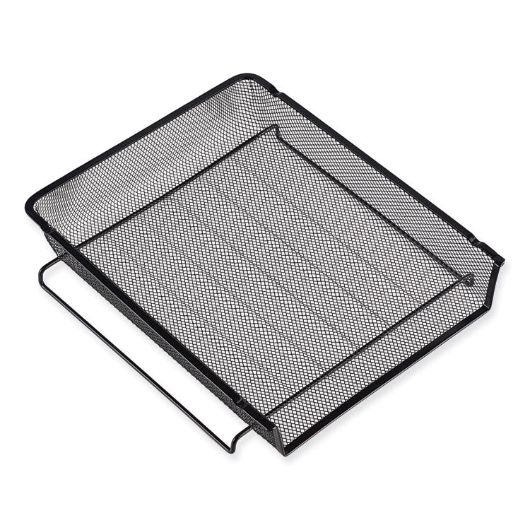 Universal® Deluxe Mesh Stacking Side Load Tray, 1 Section, Legal Size Files, 17" x 10.88" x 2.5", Black (UNV20012) Each