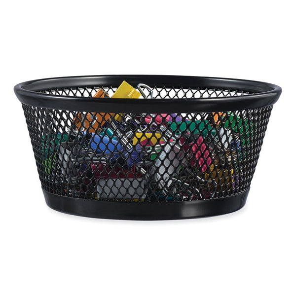 Universal® Jumbo Mesh Storage Dish, 4.38" Diameter x 2"h, Black (UNV20014)