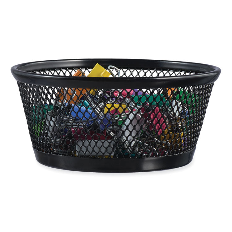 Universal® Jumbo Mesh Storage Dish, 4.38" Diameter x 2"h, Black (UNV20014) Each