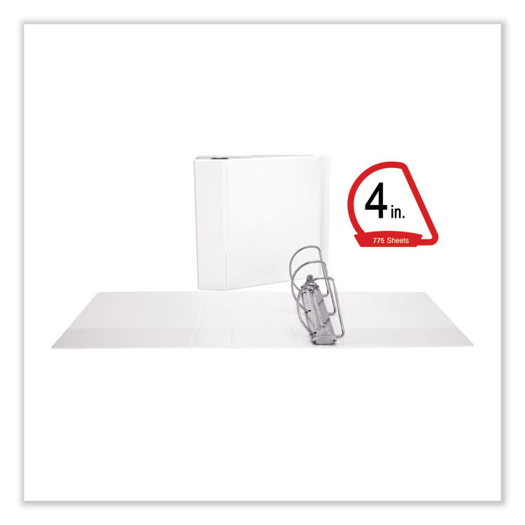 Universal® Slant D-Ring View Binder, 3 Rings, 4" Capacity, 11 x 8.5, White (UNV20994)