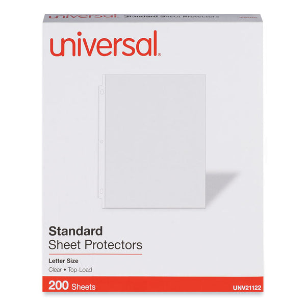 Universal® Standard Sheet Protector, Standard, 8.5 x 11, Clear, 200/Box (UNV21122)