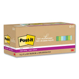 Post-it® Notes Super Sticky 100% Recycled Paper Super Sticky Notes, 3" x 3", Oasis, 70 Sheets/Pad, 24 Pads/Pack (MMM654R24SSTCP) Pack of 24