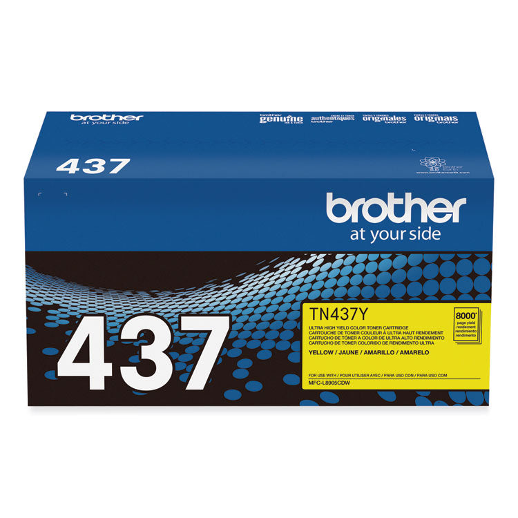 Brother TN437Y Ultra High-Yield Toner, 8,000 Page-Yield, Yellow (BRTTN437Y)