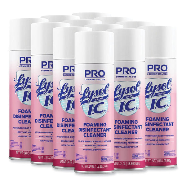 LYSOL® Brand I.C.™ Foaming Disinfectant Cleaner, 24 oz Aerosol Spray, 12/Carton (RAC95524CT)