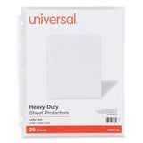 Universal® Side-Load Poly Sheet Protectors, Heavy Gauge, Letter Size, Clear, 25/Pack (UNV21136)