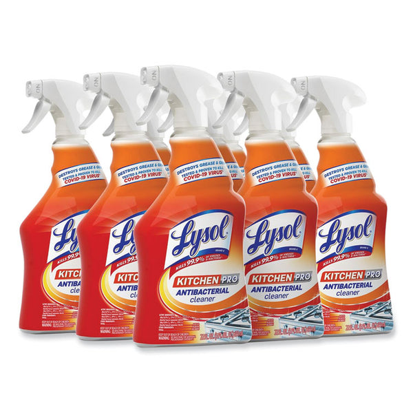 LYSOL® Brand Kitchen Pro Antibacterial Cleaner, Citrus Scent, 22 oz Spray Bottle, 9/Carton (RAC79556)