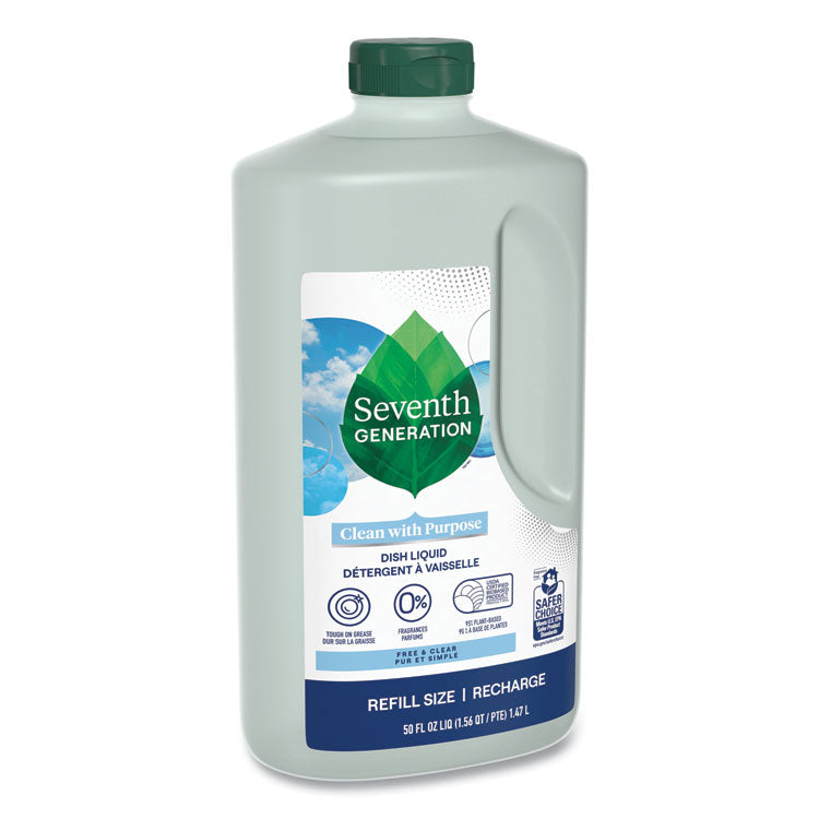 Seventh Generation® Natural Dishwashing Liquid, Free and Clear, 50 oz Bottle, 3/Carton (SEV22724CT) Case of 3