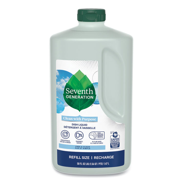 Seventh Generation® Natural Dishwashing Liquid, Free and Clear, 50 oz Bottle, 3/Carton (SEV22724CT) Case of 3