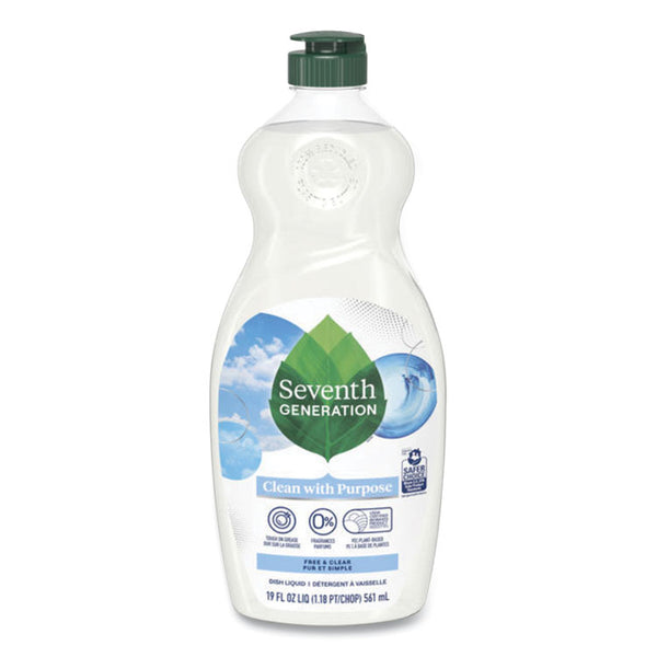 Seventh Generation® Natural Dishwashing Liquid, Free and Clear, 19 oz Bottle, 6/Carton (SEV44986CT)