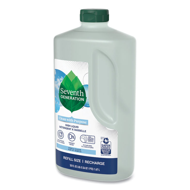 Seventh Generation® Natural Dishwashing Liquid, Free and Clear, 50 oz Bottle, 3/Carton (SEV22724CT) Case of 3