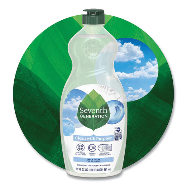 Seventh Generation® Natural Dishwashing Liquid, Free and Clear, 19 oz Bottle, 6/Carton (SEV44986CT)