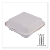 Eco-Products® Molded Fiber Hinged Clamshell Containers, 8 x 8 x 3, White, Sugarcane, 200/Carton (ECOEPHC81) Case of 200