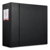 Universal® Deluxe Non-View D-Ring Binder with Label Holder, 3 Rings, 5" Capacity, 11 x 8.5, Black (UNV20714)