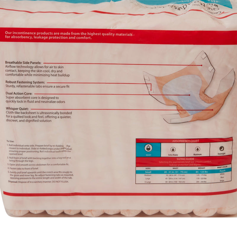 Wings™ Plus Quilted Unisex Adult Incontinence Brief Small Disposable Heavy Absorbency (747160_BG) 12/BG