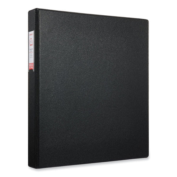 Universal® Deluxe Non-View D-Ring Binder with Label Holder, 3 Rings, 1" Capacity, 11 x 8.5, Black (UNV20761)